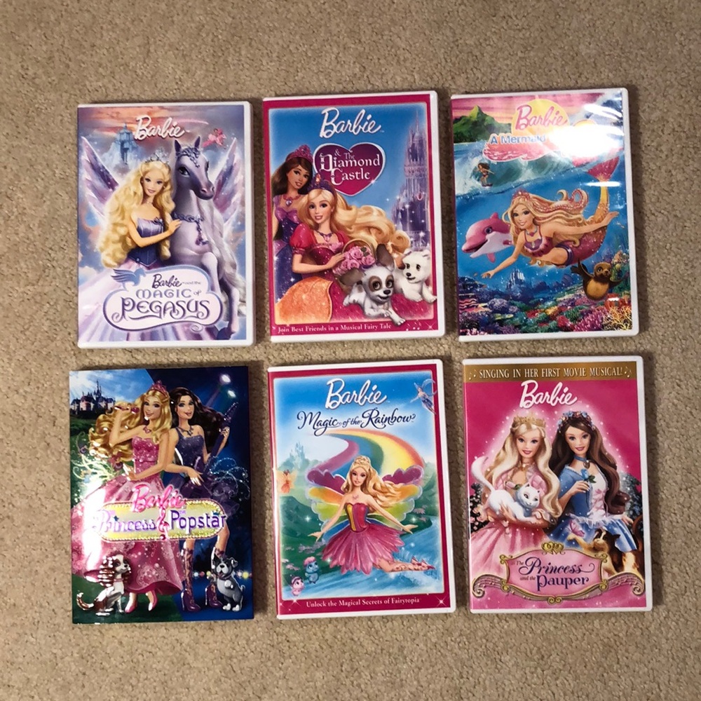 6 pack of Barbie DVDs
